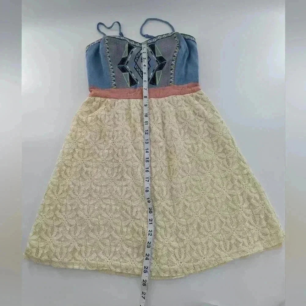 Flying Tomato Size Small Sleeveless Dress Summer Spring Blue White - Picture 2 of 10